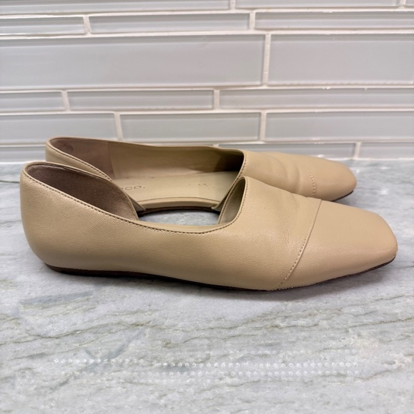 Vince Cyder Cappuccino Leather Flats Size 7.5 EUR 37.5 - Picture 4 of 9